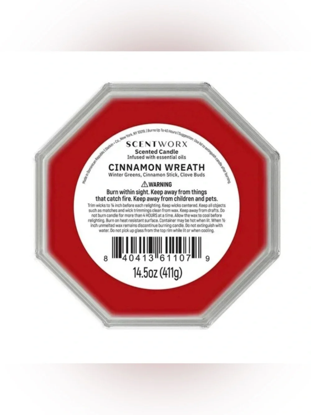ScentWorx Slatkin + Co. Cinnamon Wreath Scented Candle - Red